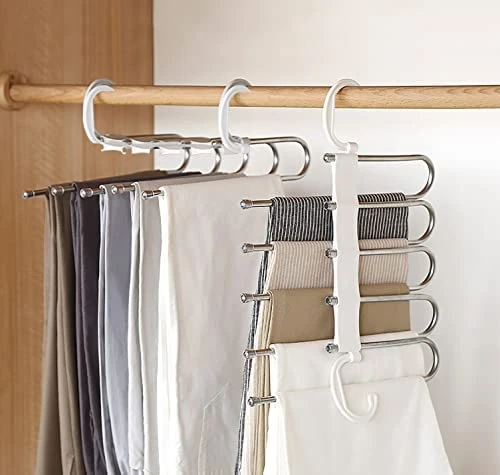 [Brand New] Space Saving Pant Hanger (hang 5 pairs at once) thumbnail