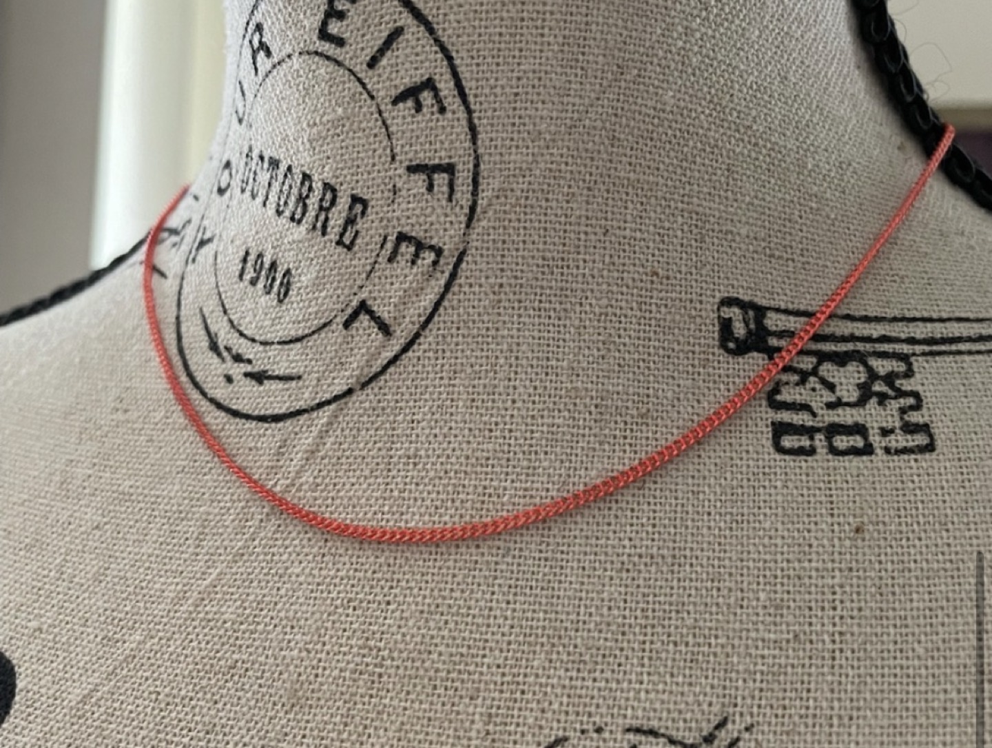 Minimalist Stainless Steel Orange Chain Necklace 16” image indicator(2)