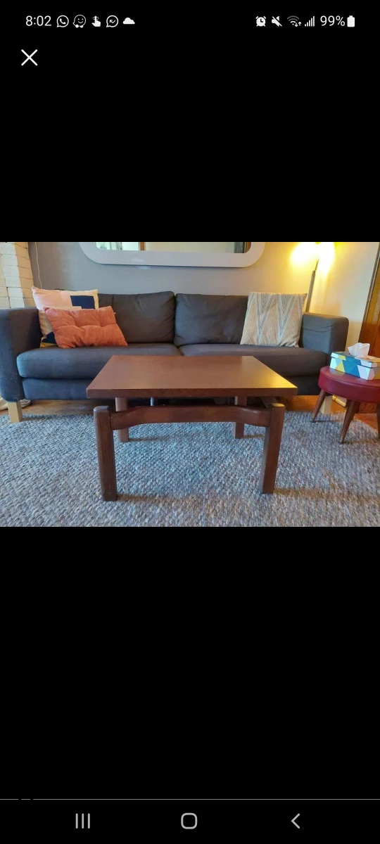 mid century solid wood side table