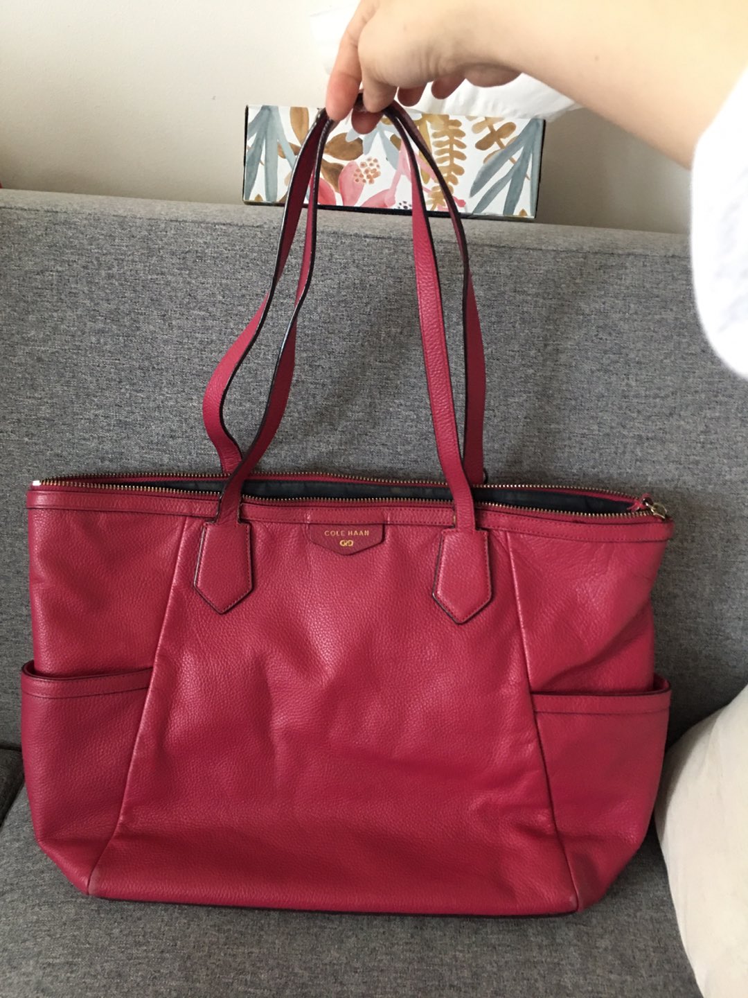 Cole Haan leather tote bag thumbnail