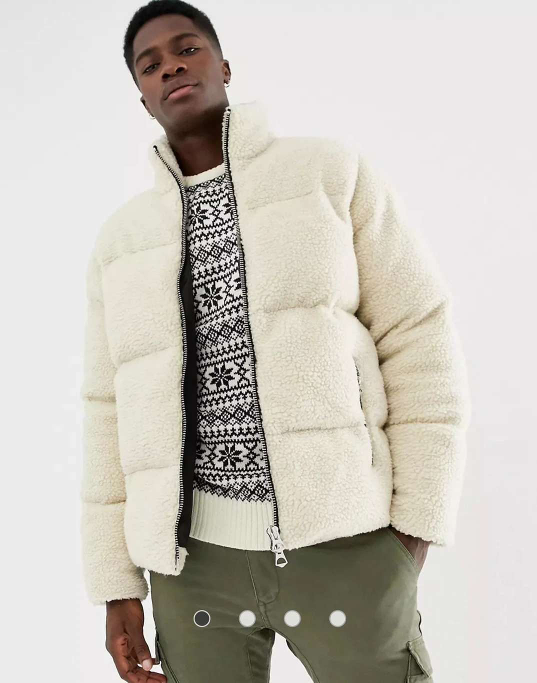 Fleece Puffer Winter Parka Jacket size M thumbnail