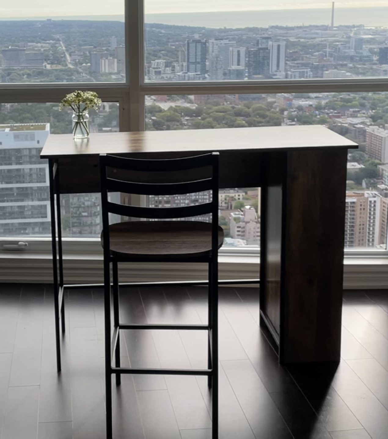 Counter table with storage and 2 stools thumbnail