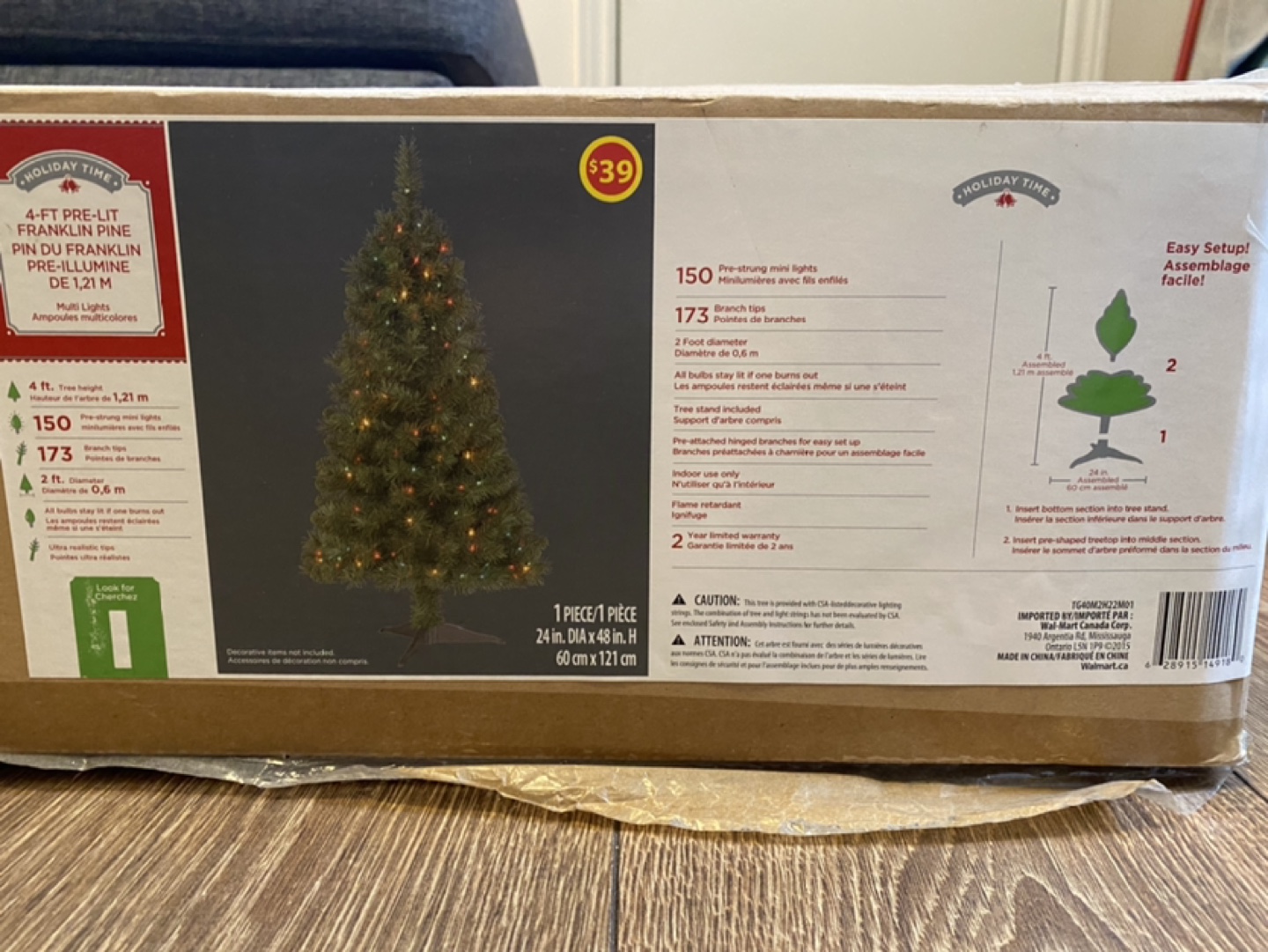 4-Ft Pre-Lit Christmas Tree