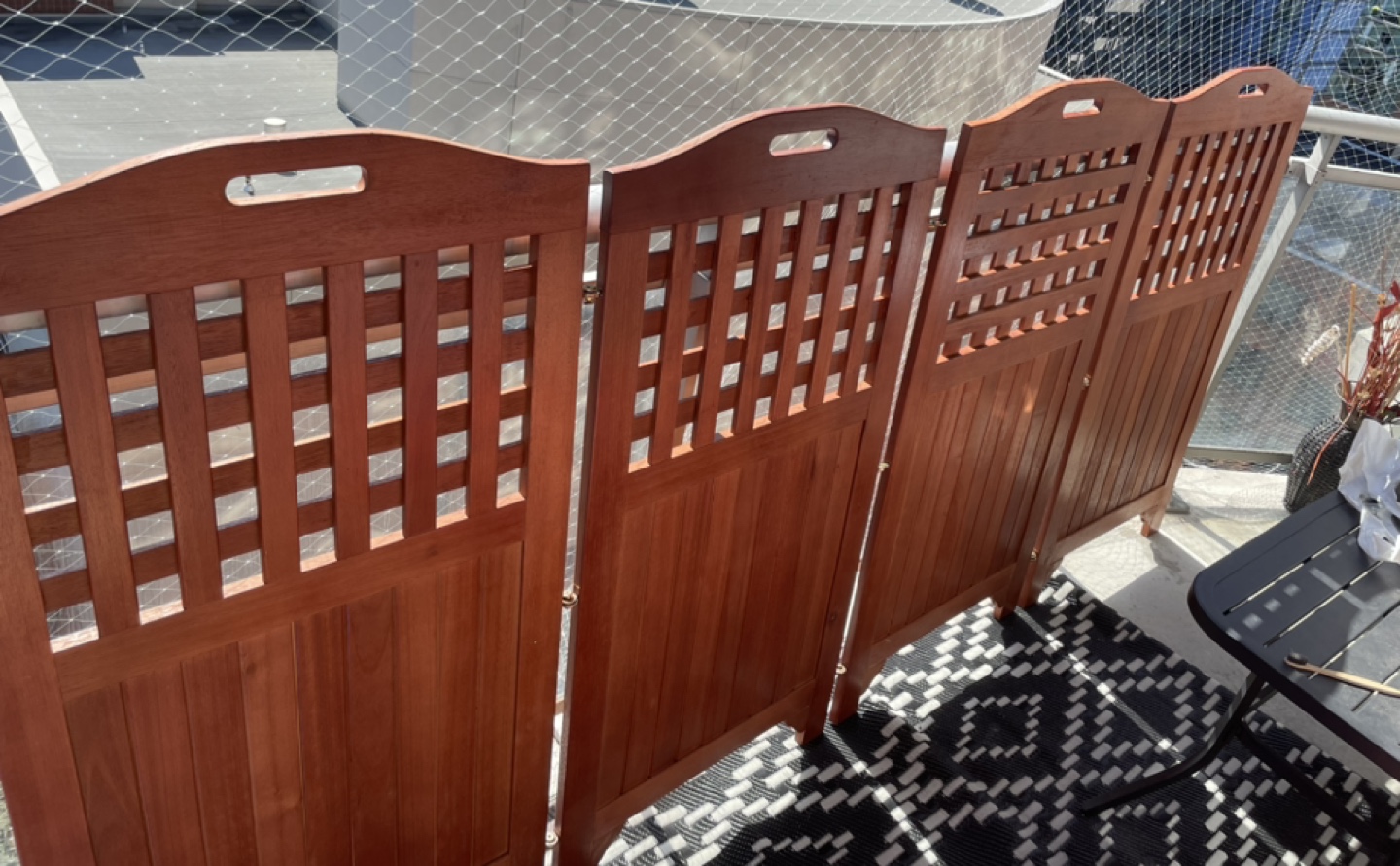 Vifah Malibu Outdoor Privacy Screen with 4 Panels - Wood - Brown thumbnail