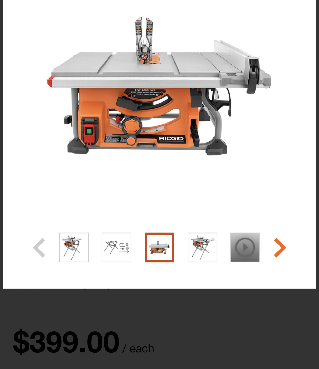 Ridgid 15 amp 10 inch table saw image indicator(2)