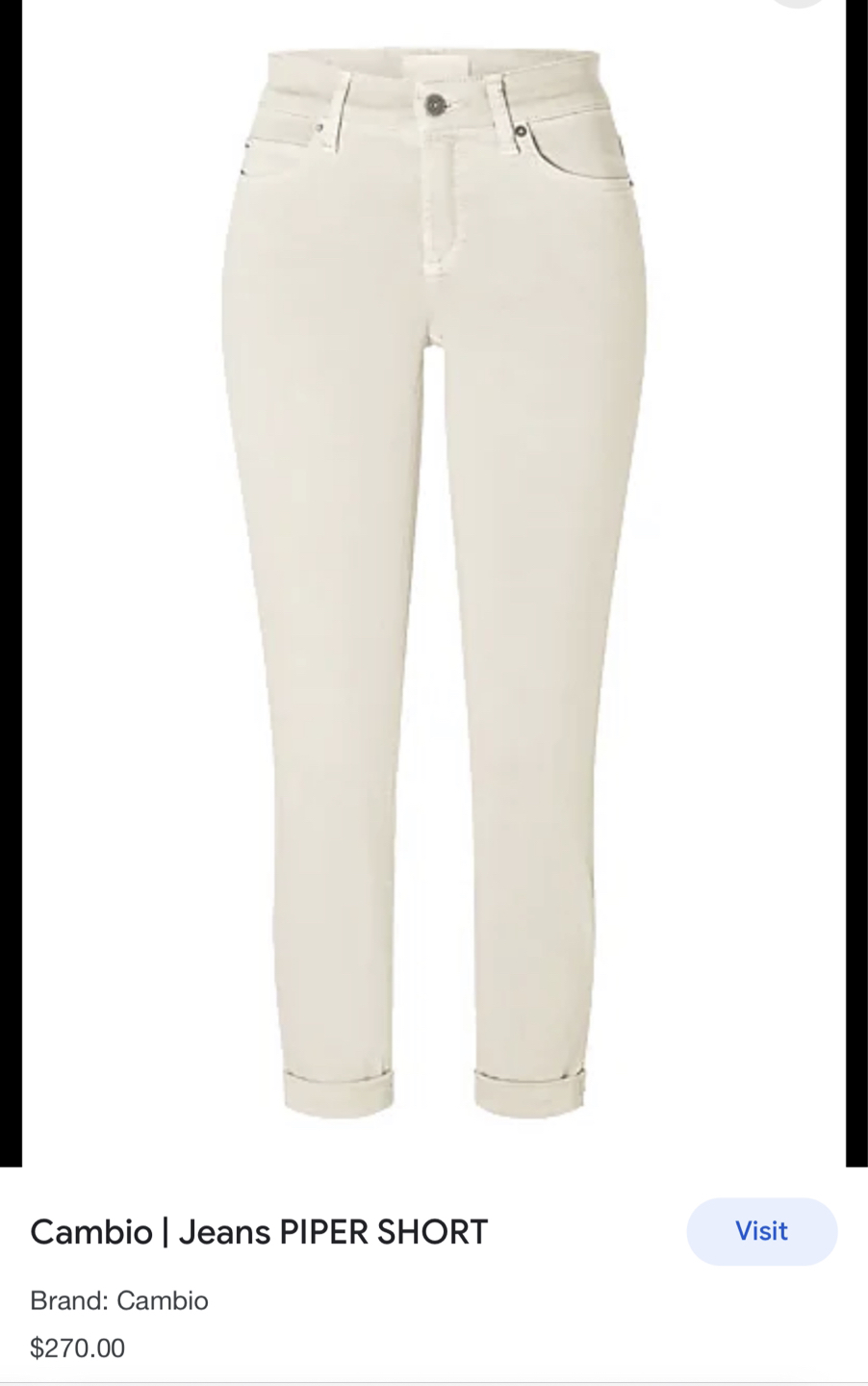 Cambio Piper Short Vintage Jeans - Beige thumbnail