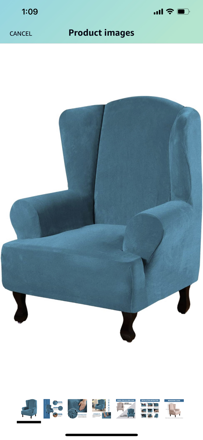 Wing chair velvet cover 🦃 image indicator(4)