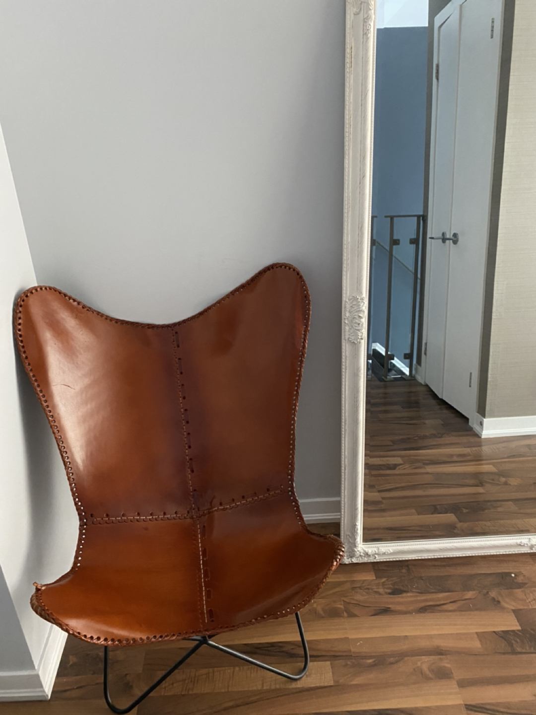 Brown Leather Accent Chair - photo 3