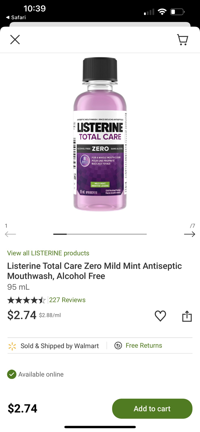 Listerine Mouth Wash Mild Mint travel size 95ml Brand new - photo 4