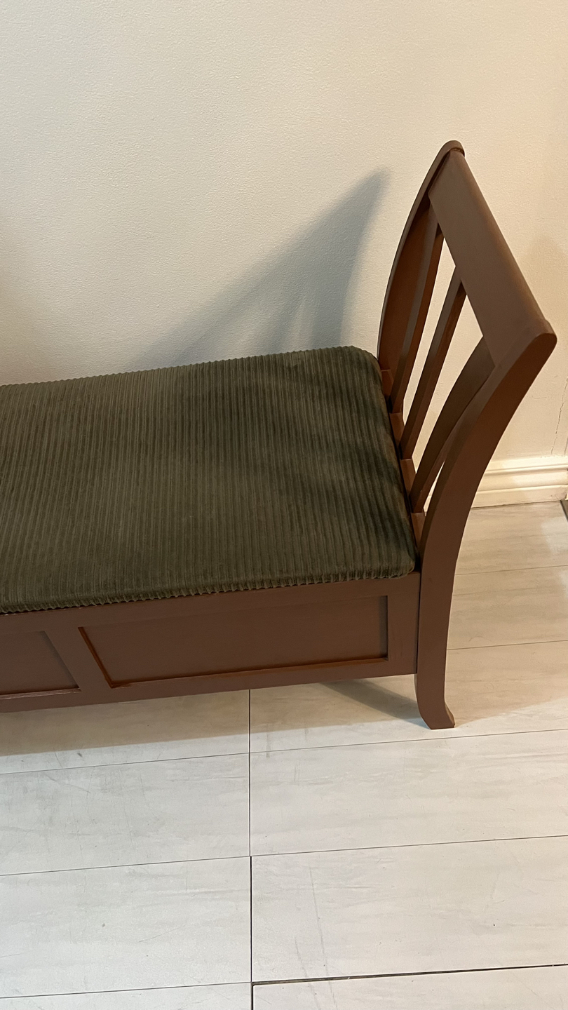 Bench with storage solid wood
