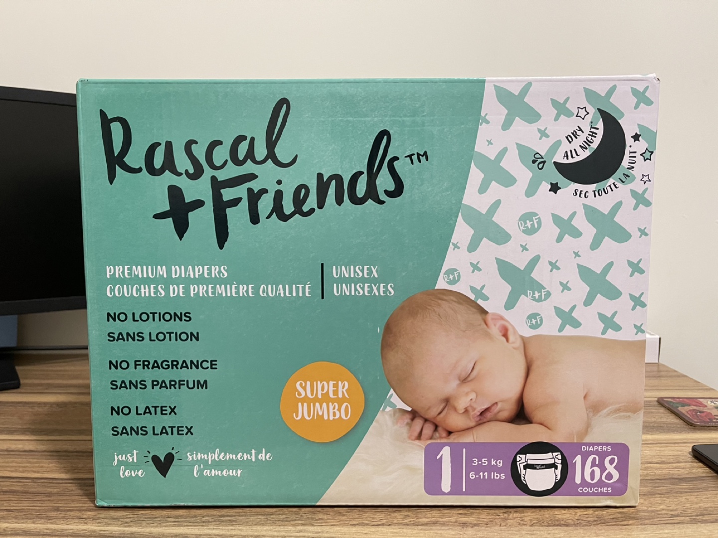 Rascal + Friends premium diapers UNOPENED BOX SIZE 1 diaper thumbnail