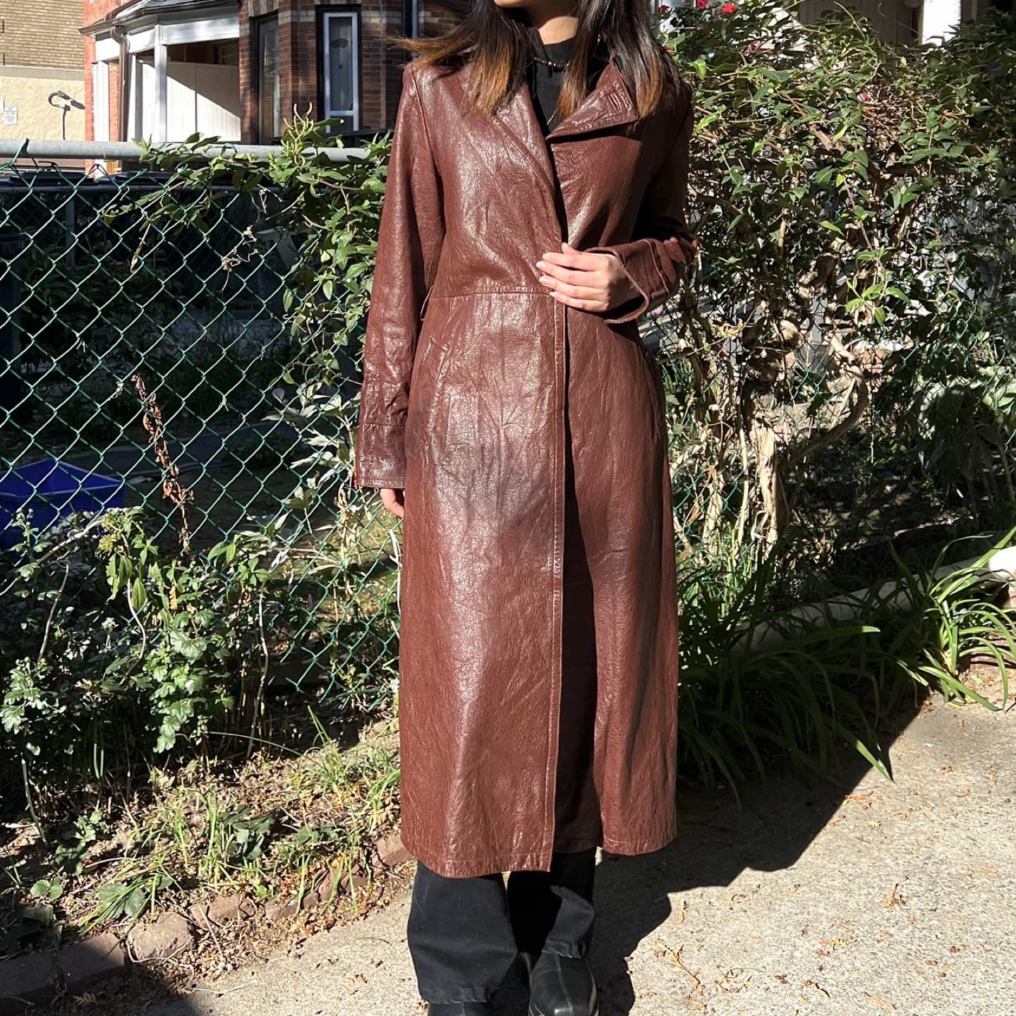 Vintage Leather Trench Coat image indicator(3)