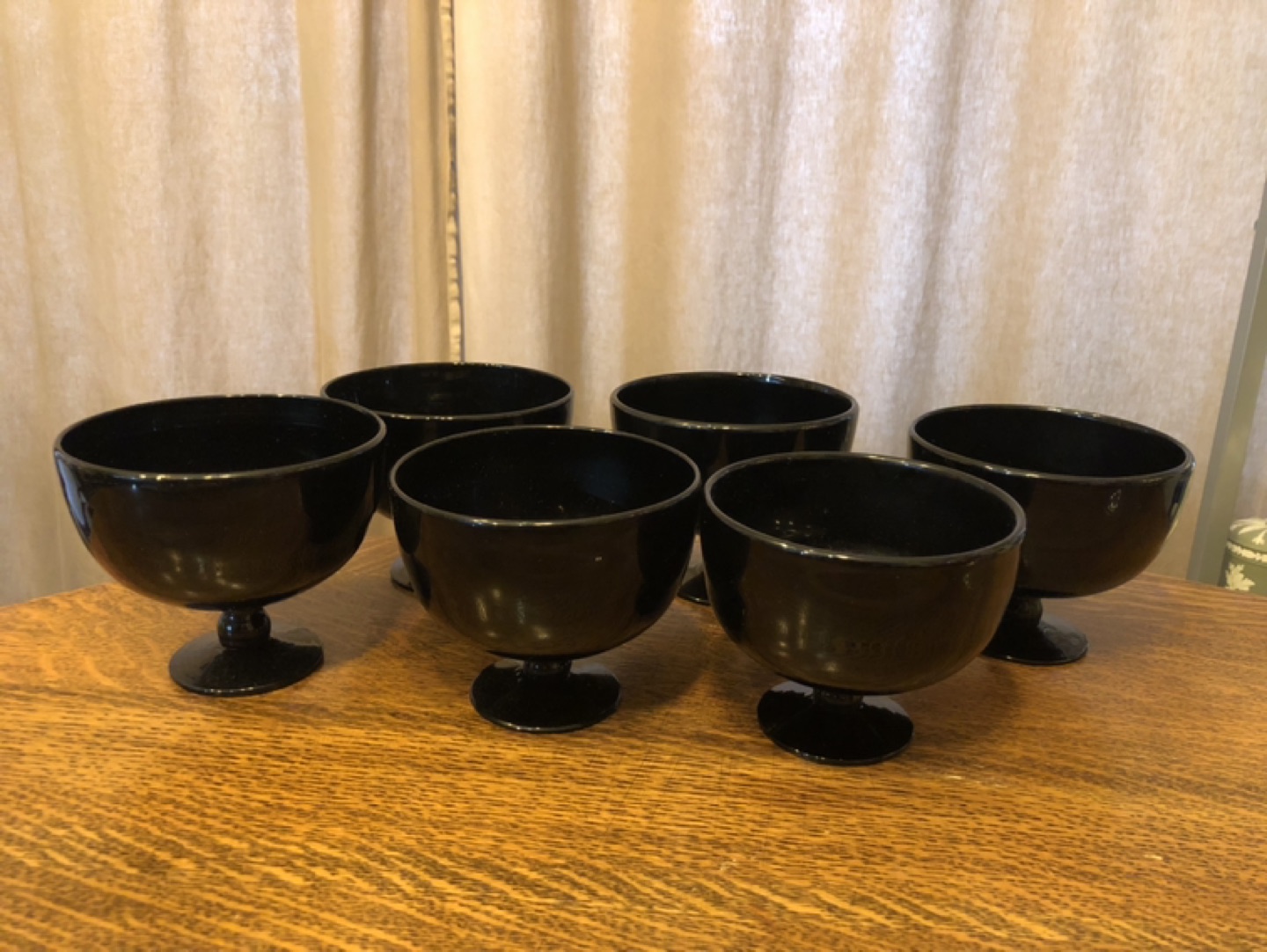 Black Milk Glass Dessert Dishes set of 6