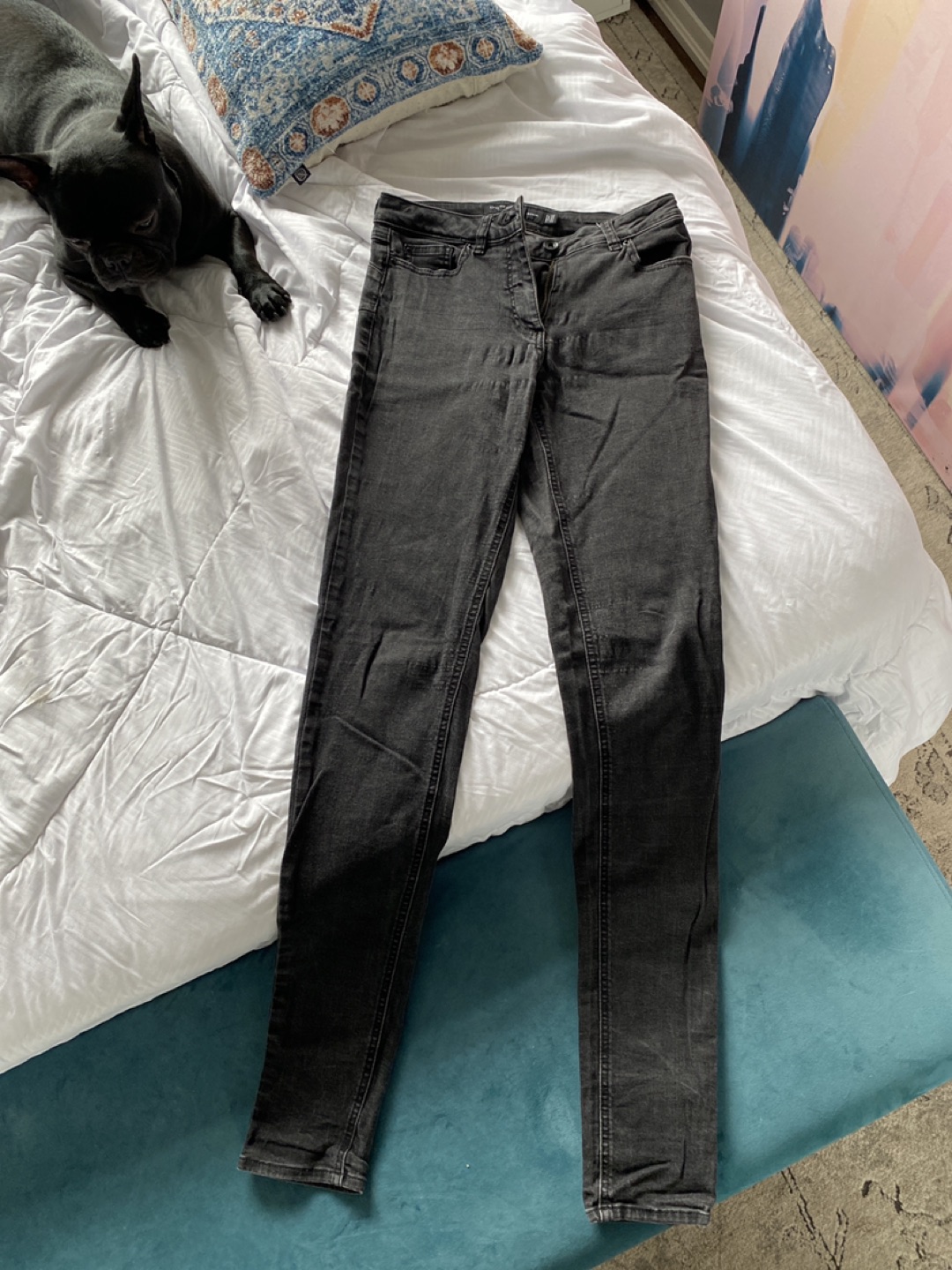 Tall washed black ultra stretch skinny jeans thumbnail
