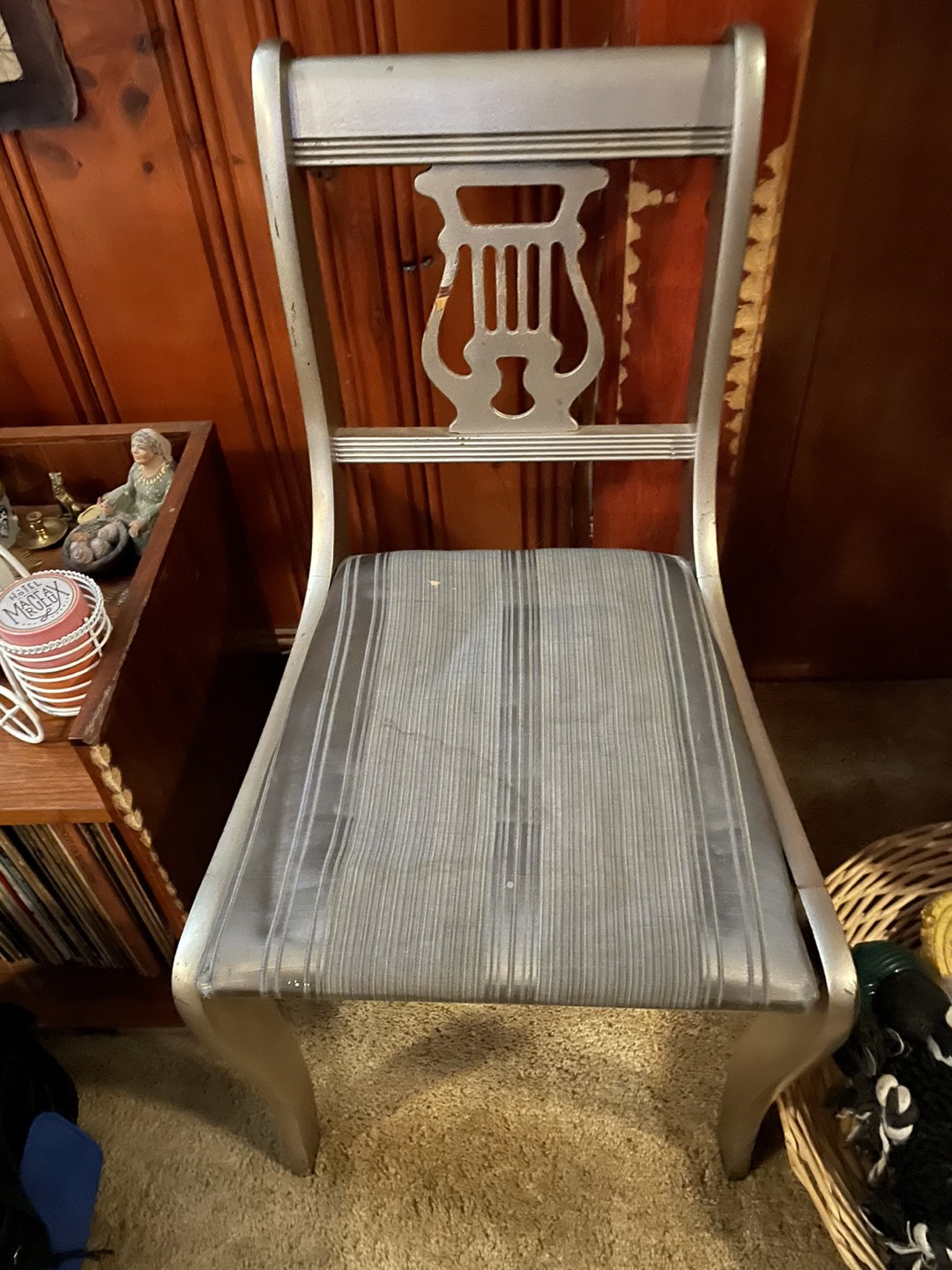 Silver set of chairs and cabinet - photo 3