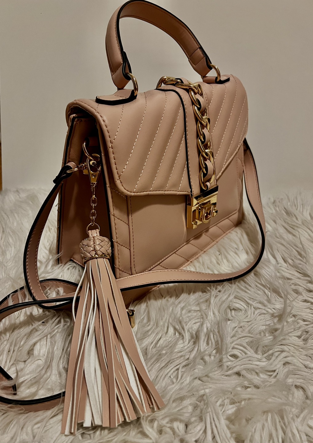 ALDO Edeadan cross body back in blush with gold hardwear image indicator(3)