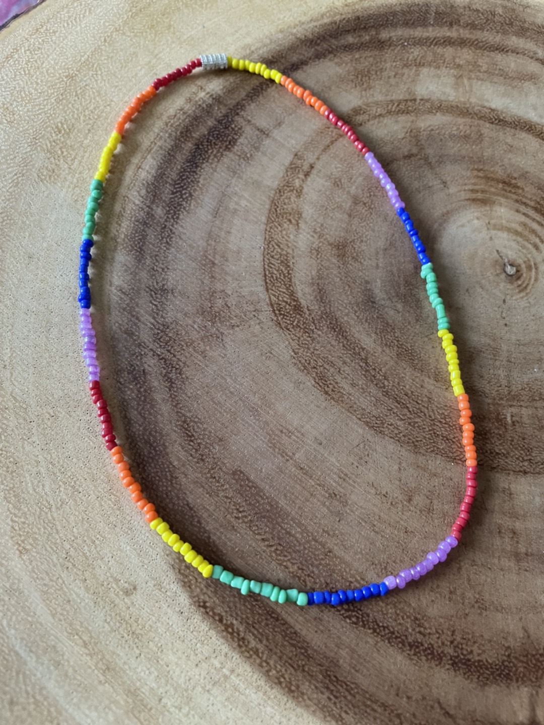 Rainbow 🌈 beaded choker necklace image indicator(3)