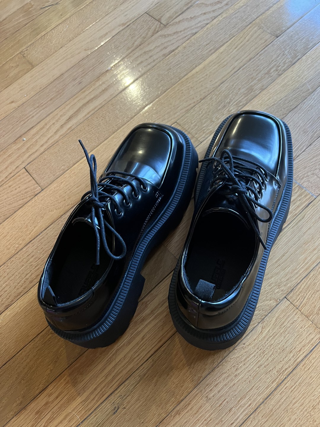 Size 9.5 Wide fit Extra chunky New With Tags loafer black shoes - photo 3