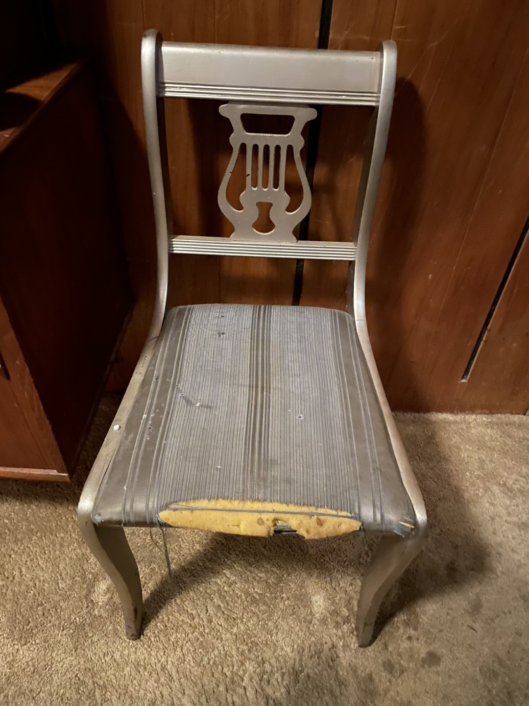 Silver set of chairs and cabinet - photo 4