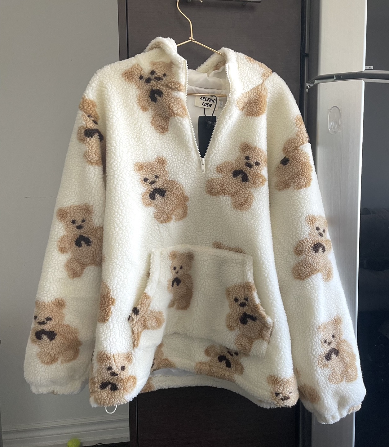 Aelfric Eden Bear Print Sherpa Hoodie thumbnail