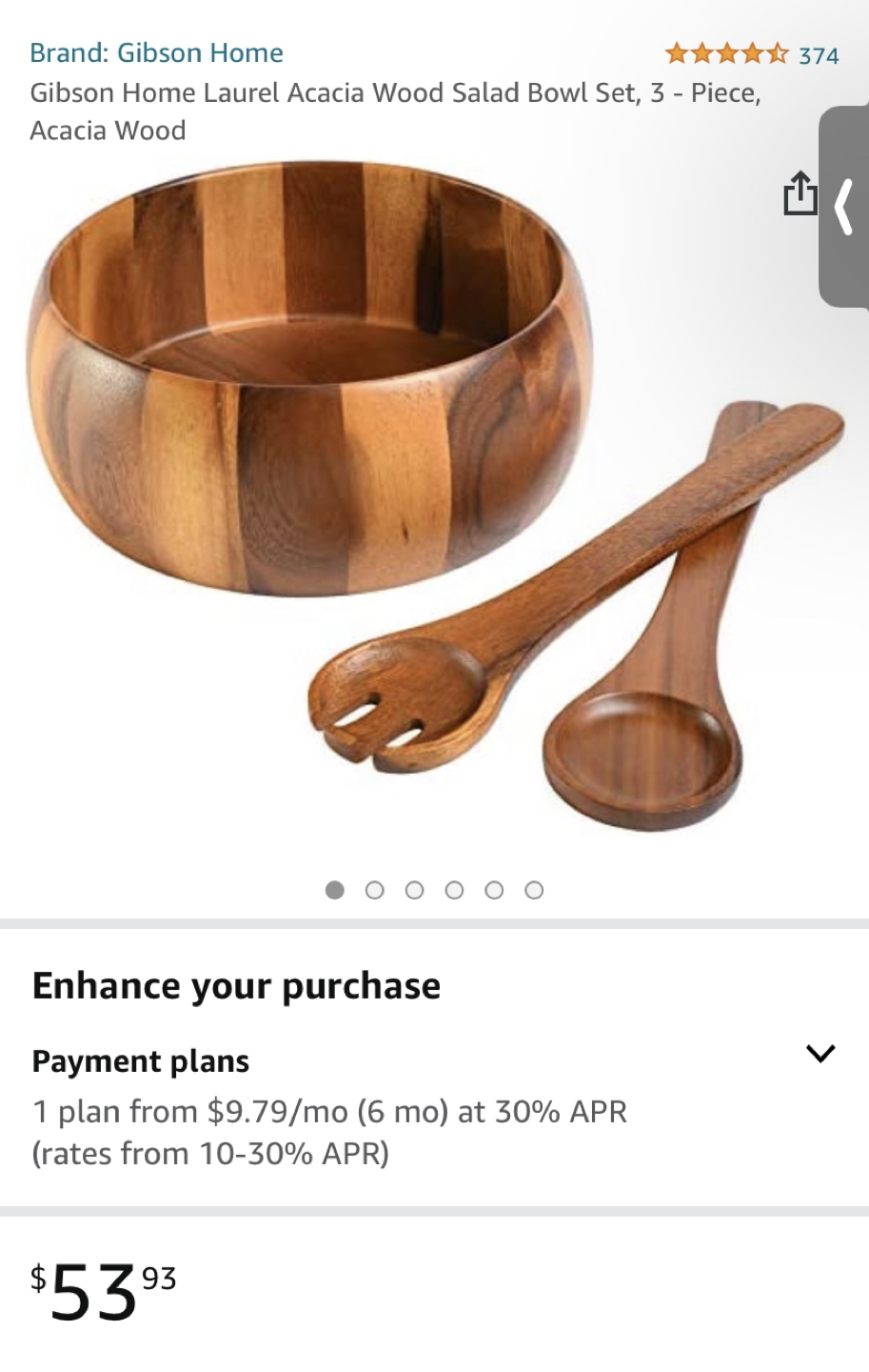 Large Wood Salad Bowl 🥗