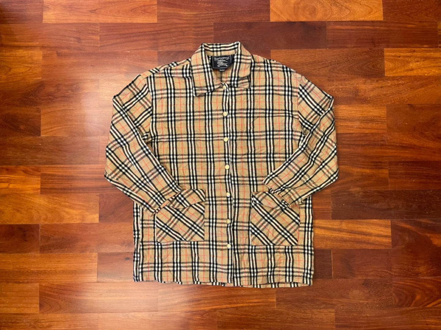 Vintage burberry novacheck blazer with gold logo button thumbnail