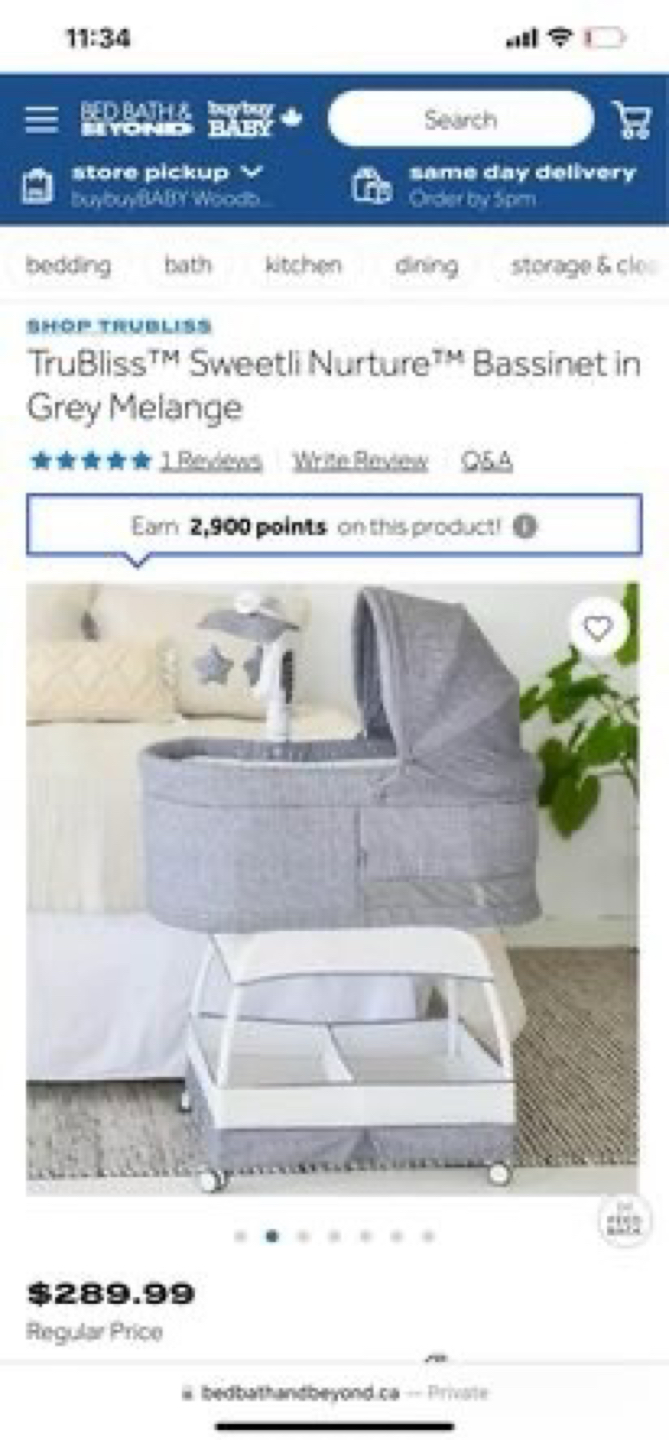 TrueBliss Bassinet in wheels thumbnail