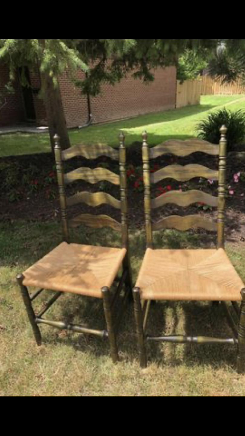 5 oak chairs with wicker seat (dinning chairs ) - photo 2