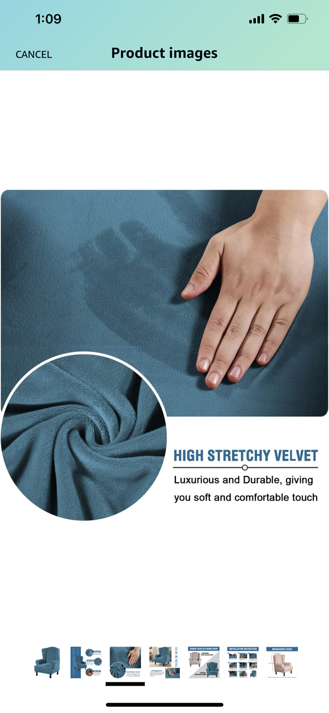 Wing chair velvet cover 🦃 image indicator(2)