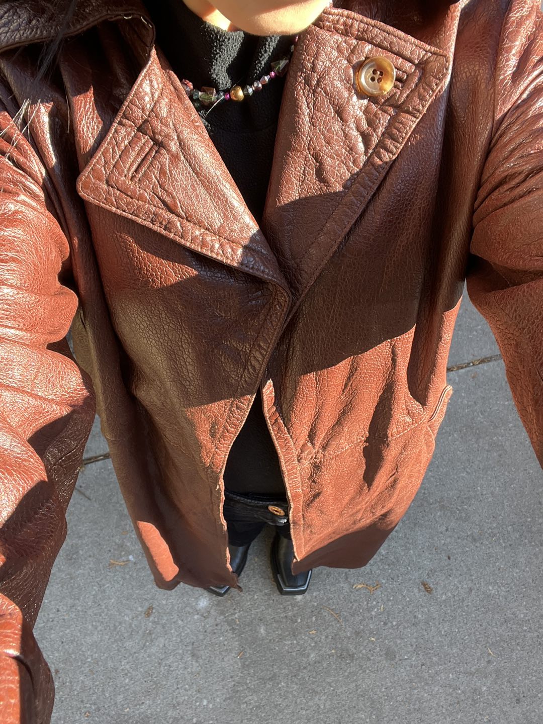 Vintage Leather Trench Coat image indicator(8)