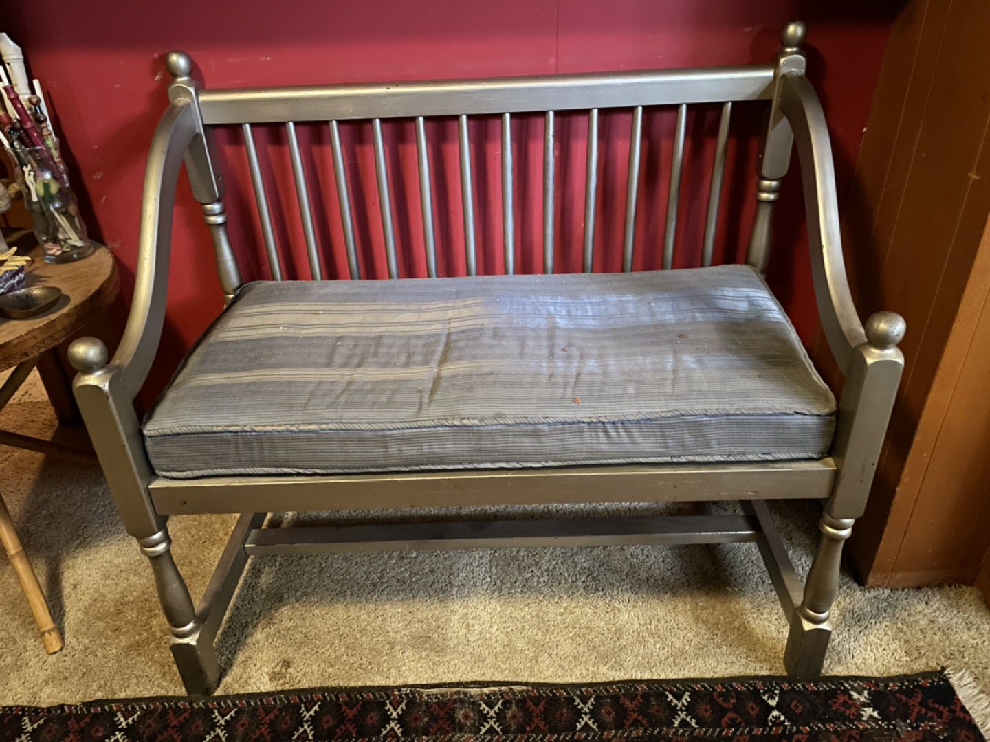 Silver set of chairs and cabinet