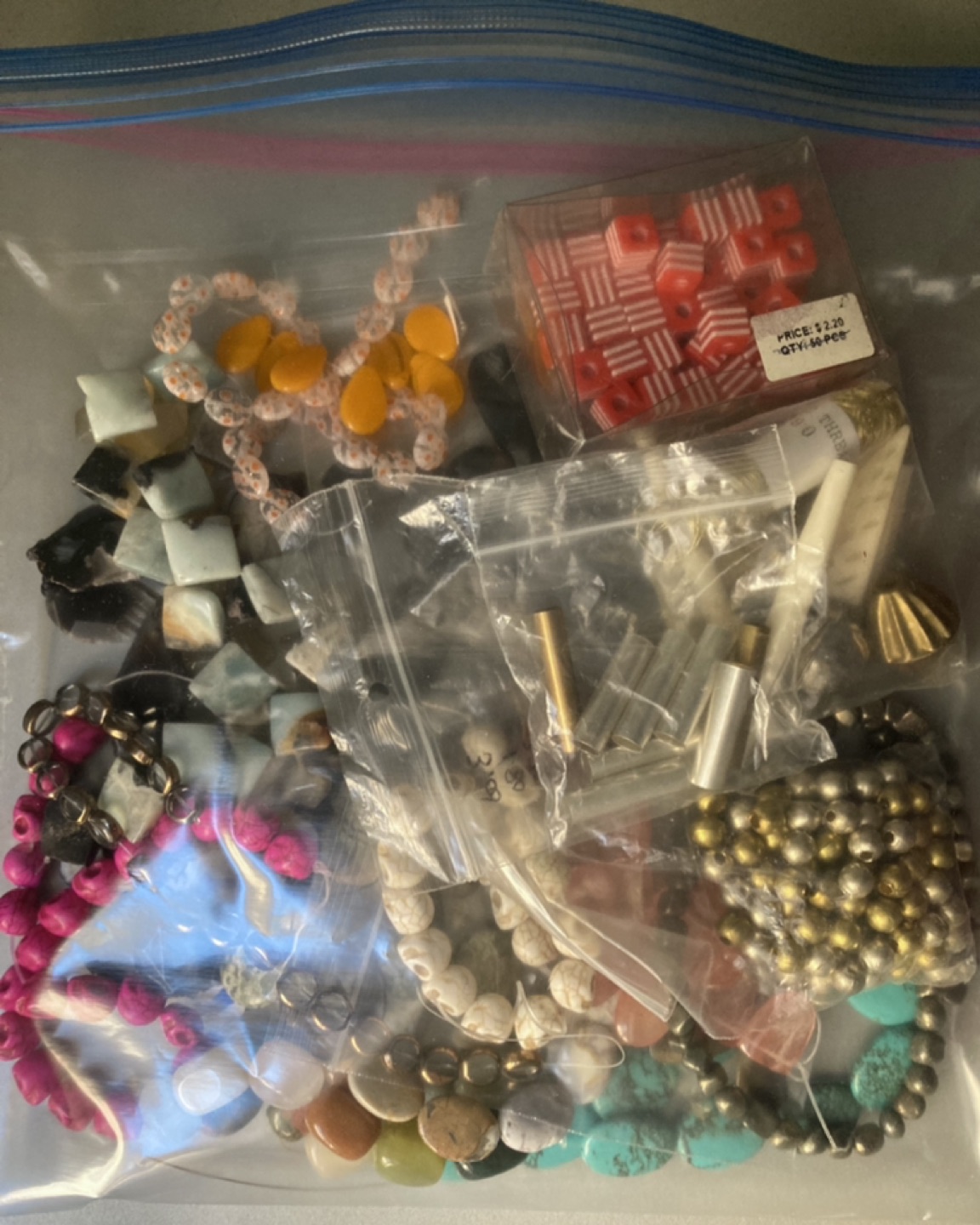 Tons of beads for crafts. Mostly natural stones. thumbnail
