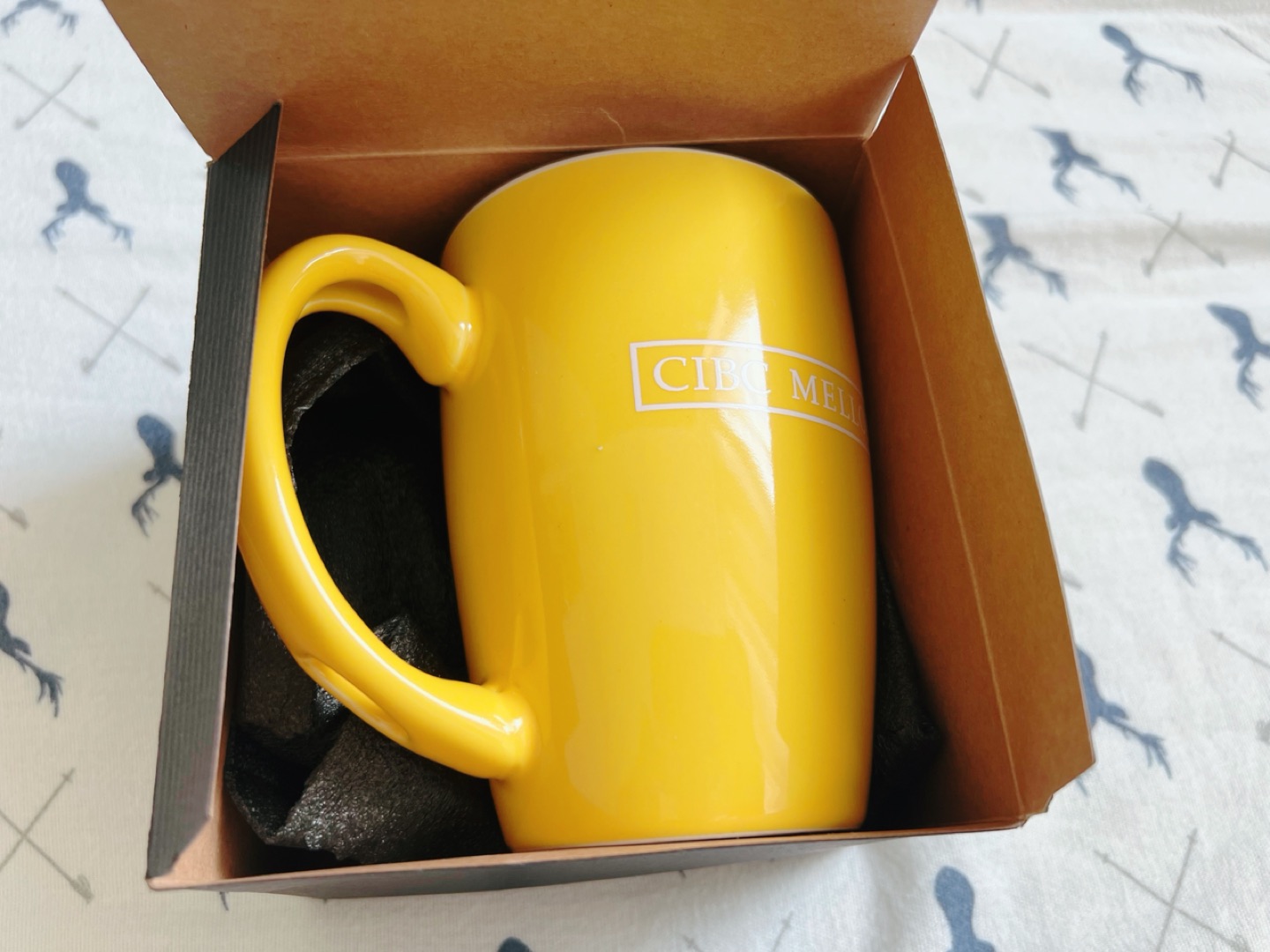 CM Ceramic Yellow Mug with Spoon Brand New
