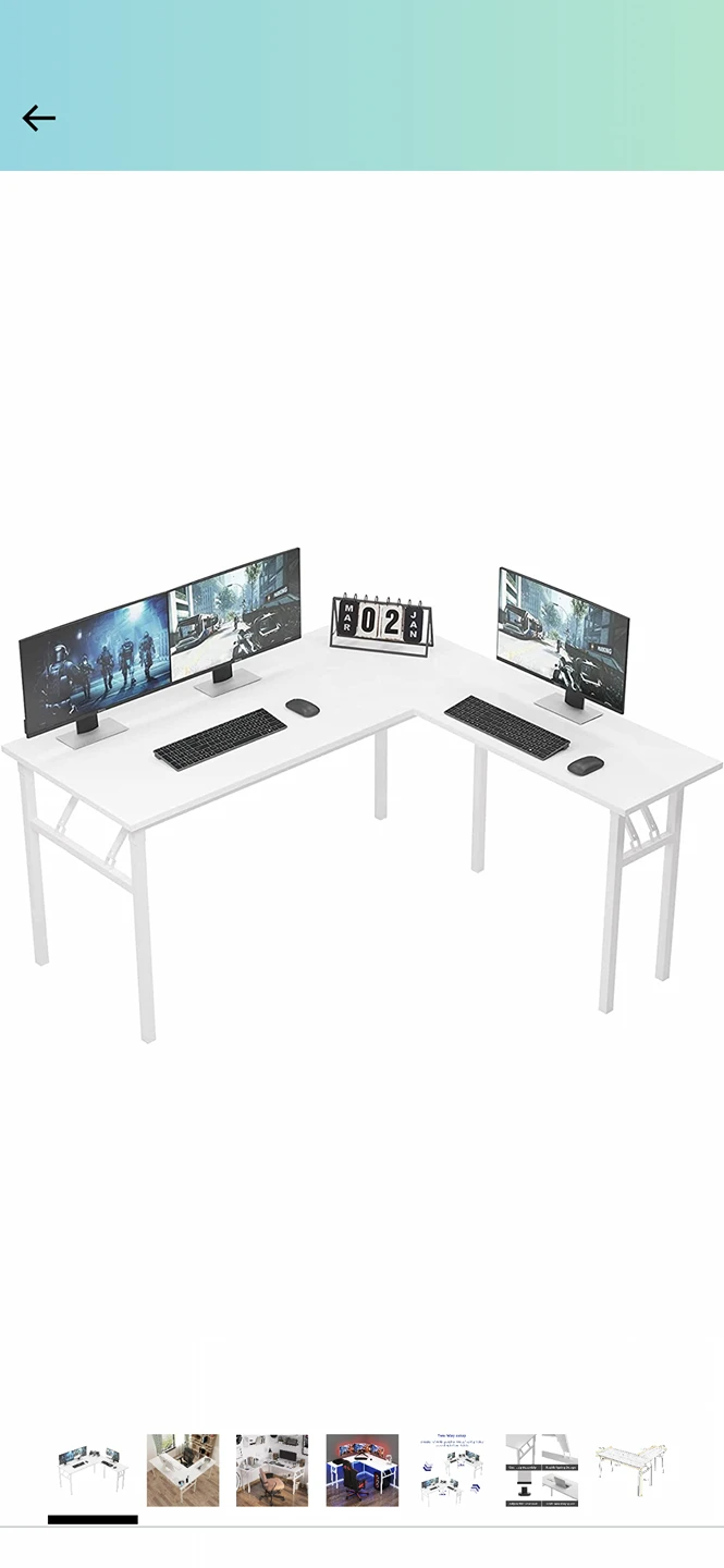 L shape corner desk white - photo 3