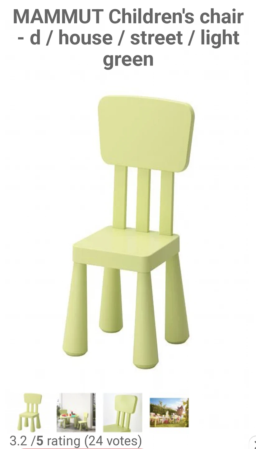 IKEA MAMMUT Children's chairs green - photo 3