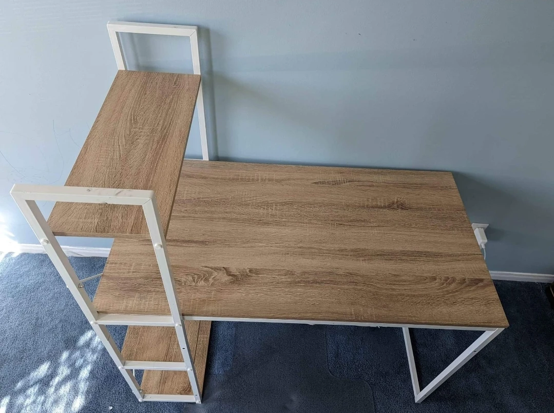 Sturdy Modern Office Desk with Shelves thumbnail