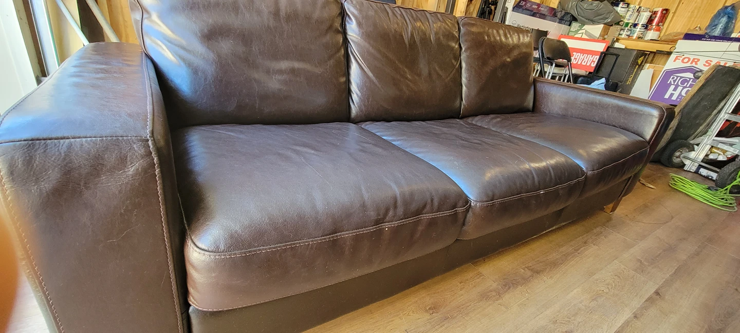 NATUZZI LEATHER SOFA - photo 5