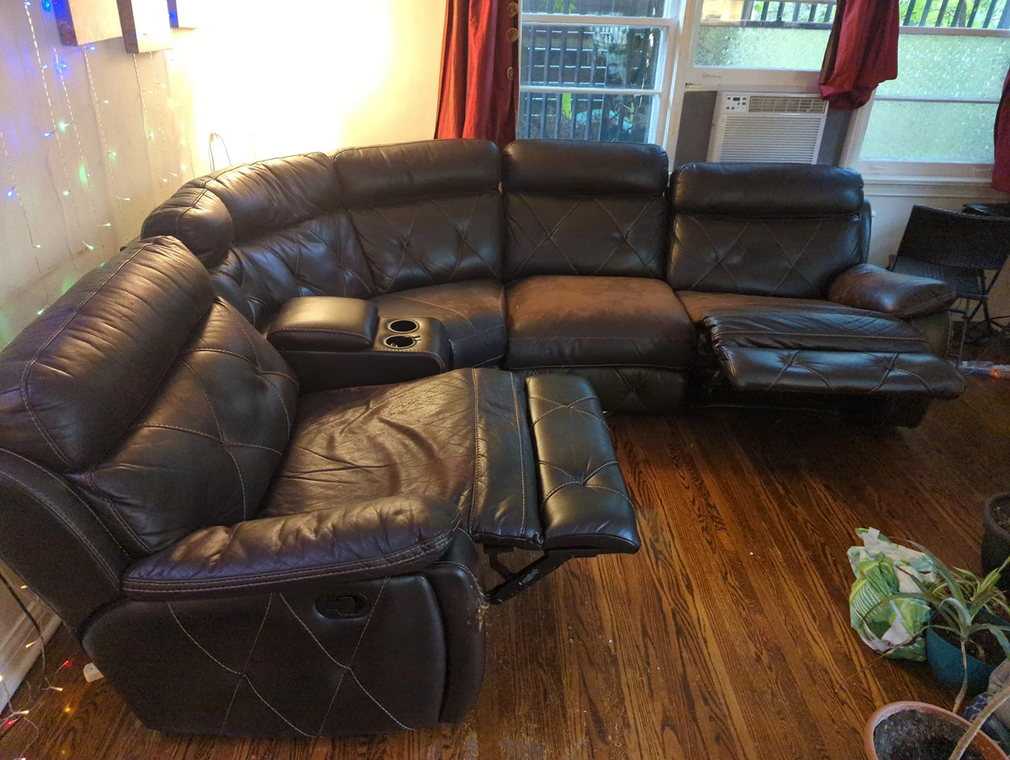 CURB ALERT  WORN RECLINER SECTIONAL COUCH 9'X10' #freecycle image indicator(5)