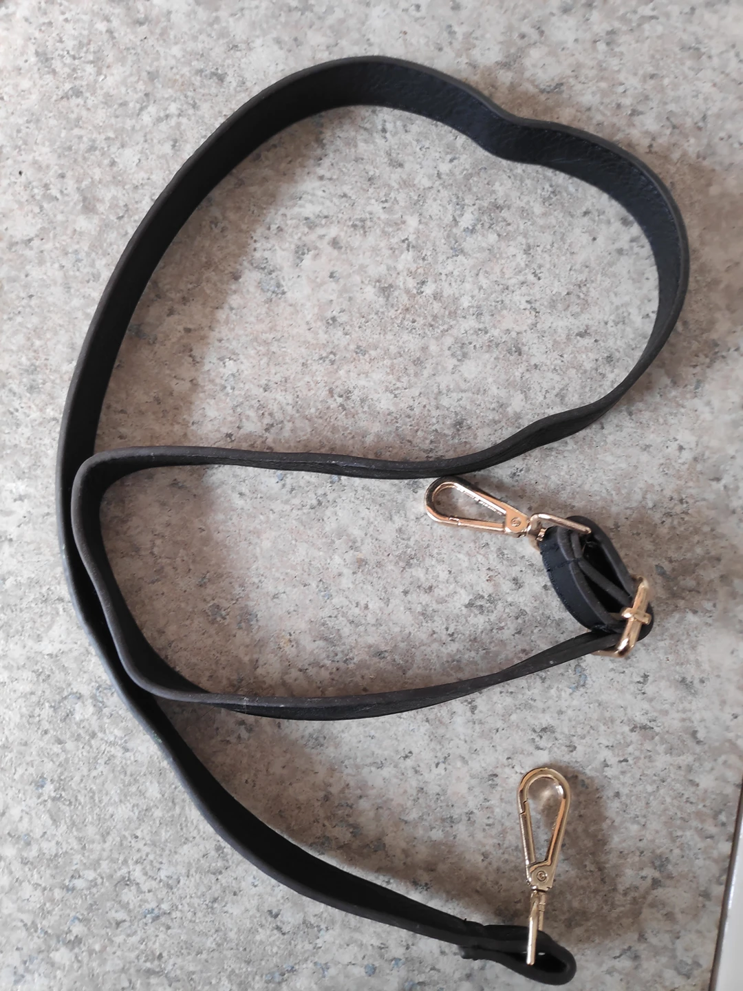Black leather handbag strap thumbnail