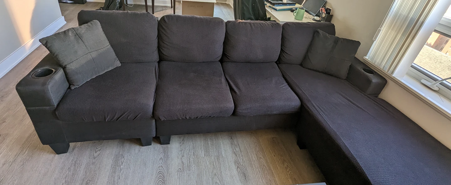 [For Oct 30] Sectional couch + 2 Cushions + 2 couch covers - photo 2