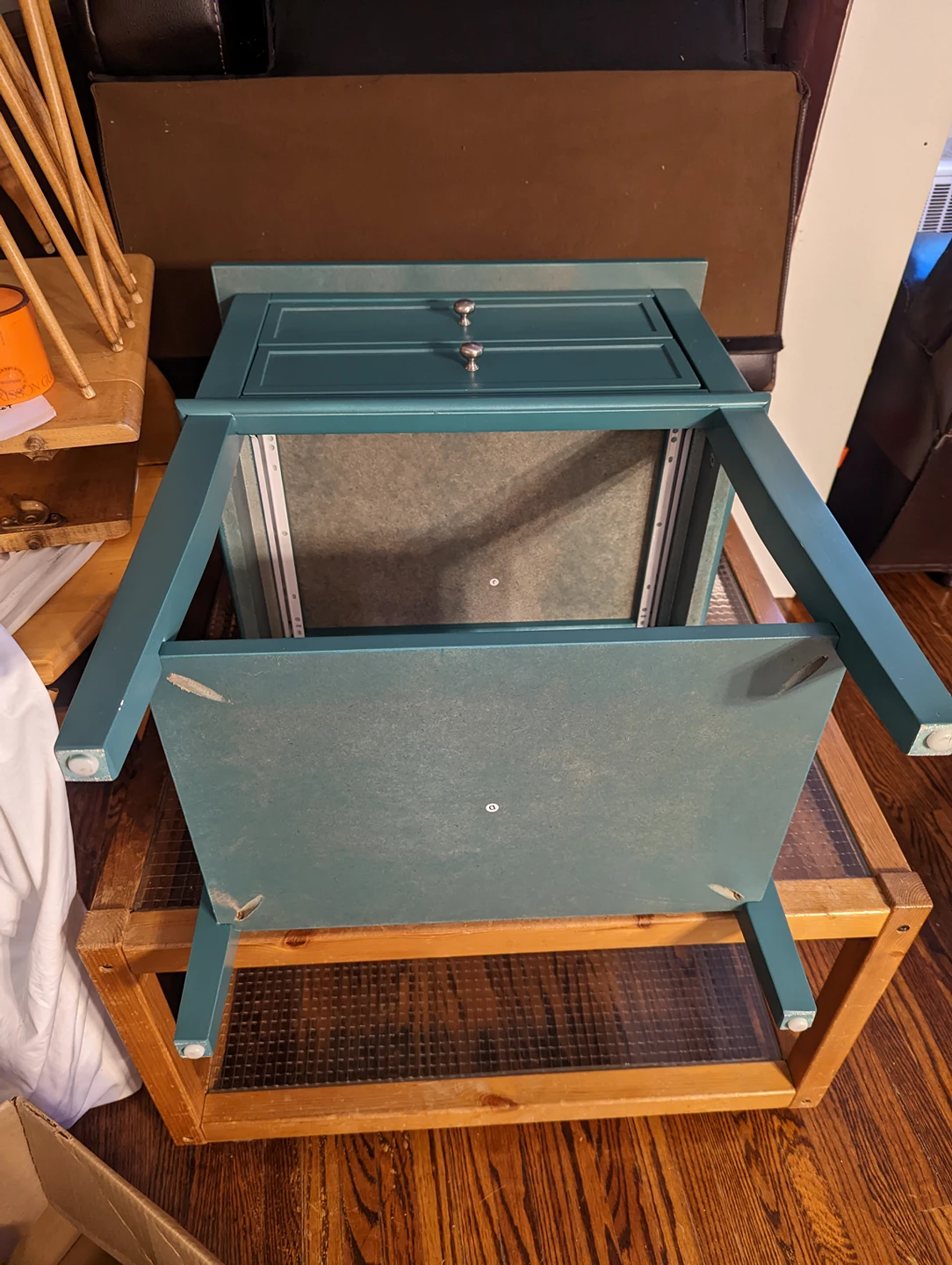 Cute Teal Nightstand / End Table Dresser image indicator(3)