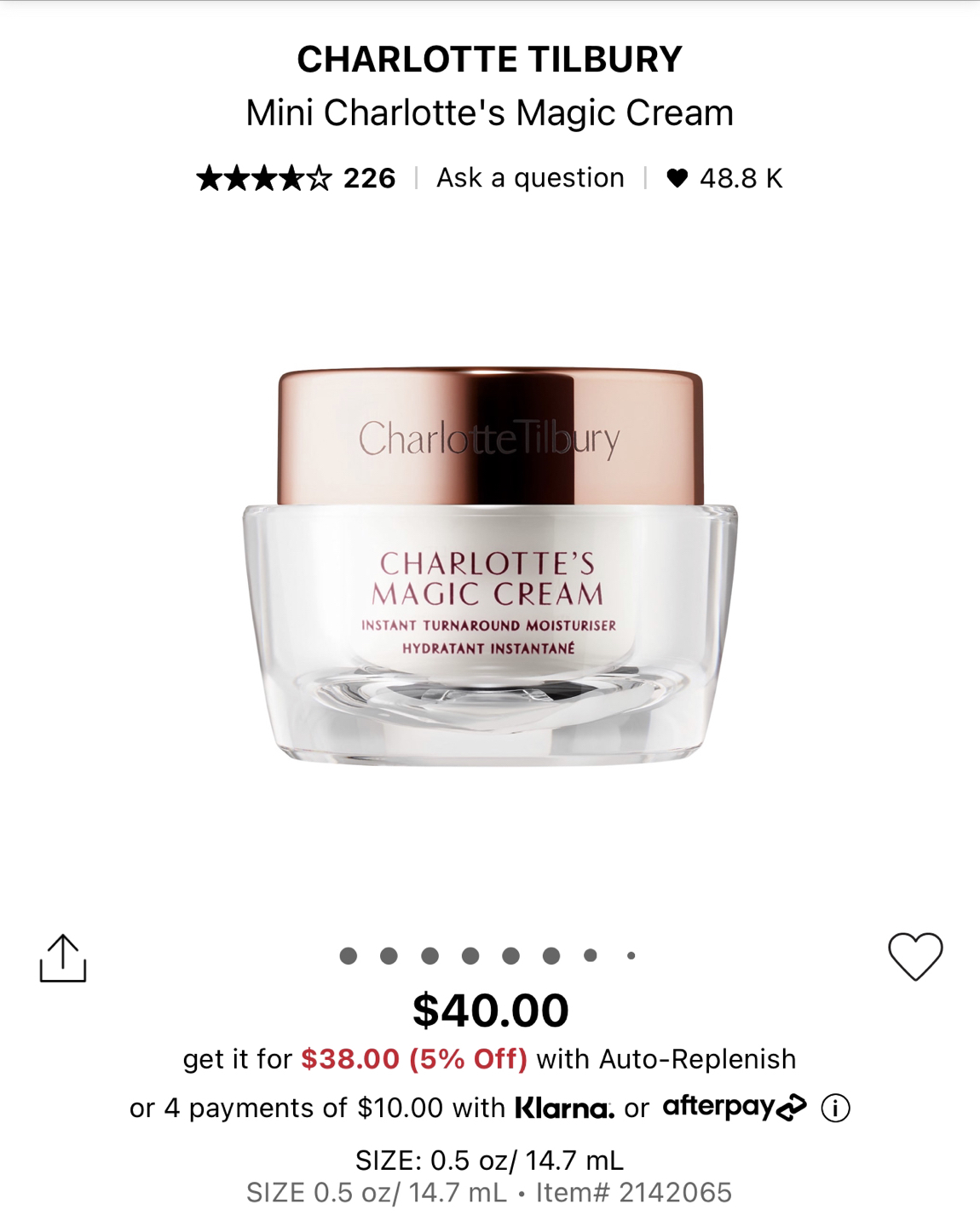 Charlotte Tilbury’s Magic Cream (7mL) - BNIB