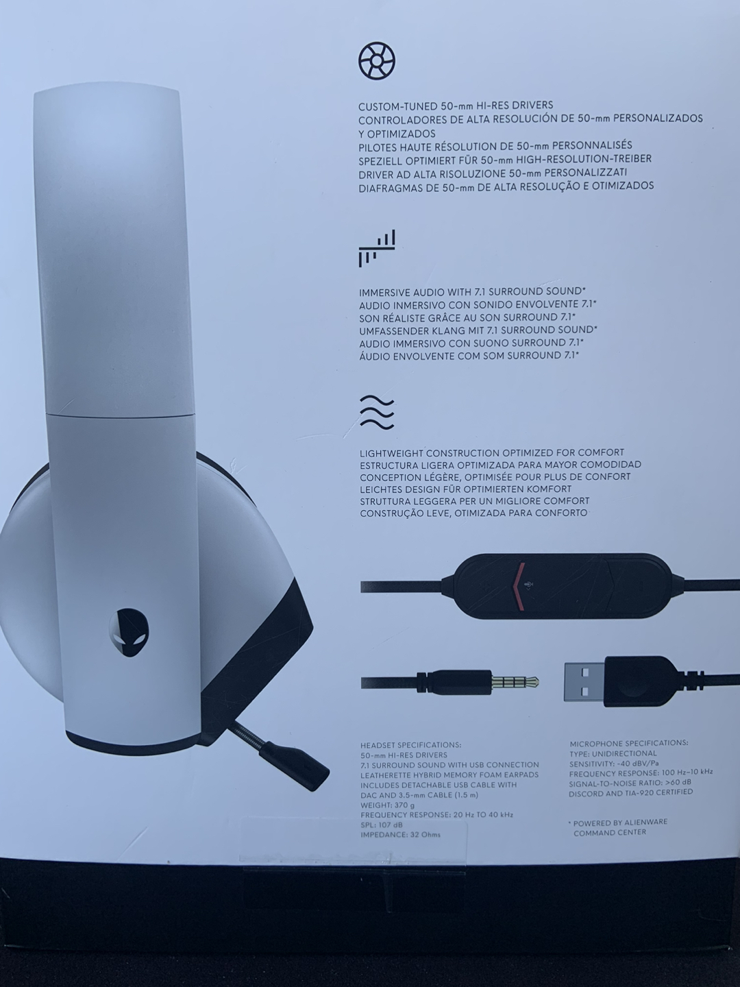 ALIENWARE 7.1 GAMING HEADSET - AW510H - WIRED - photo 2