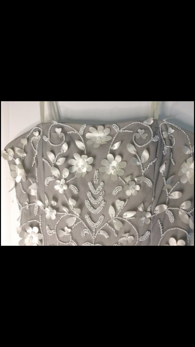 Adrianna Papell Hand-beaded 3D Floral Strapless Dress/Gown - photo 2
