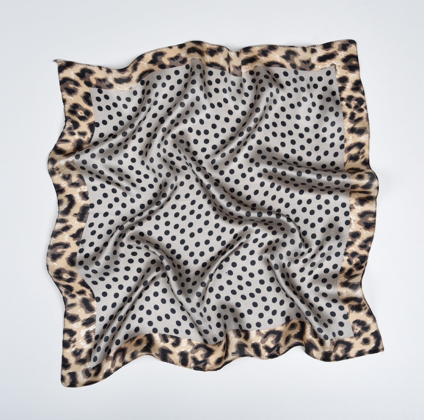 Brand new 100% SILK - polka dot & leopard- thumbnail