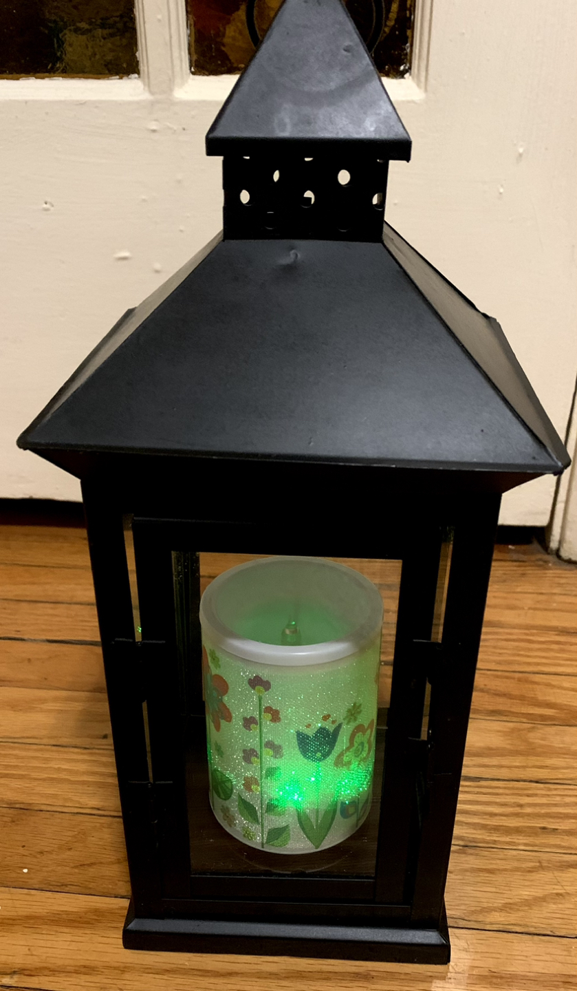 Decorative metal lantern with light - photo 2