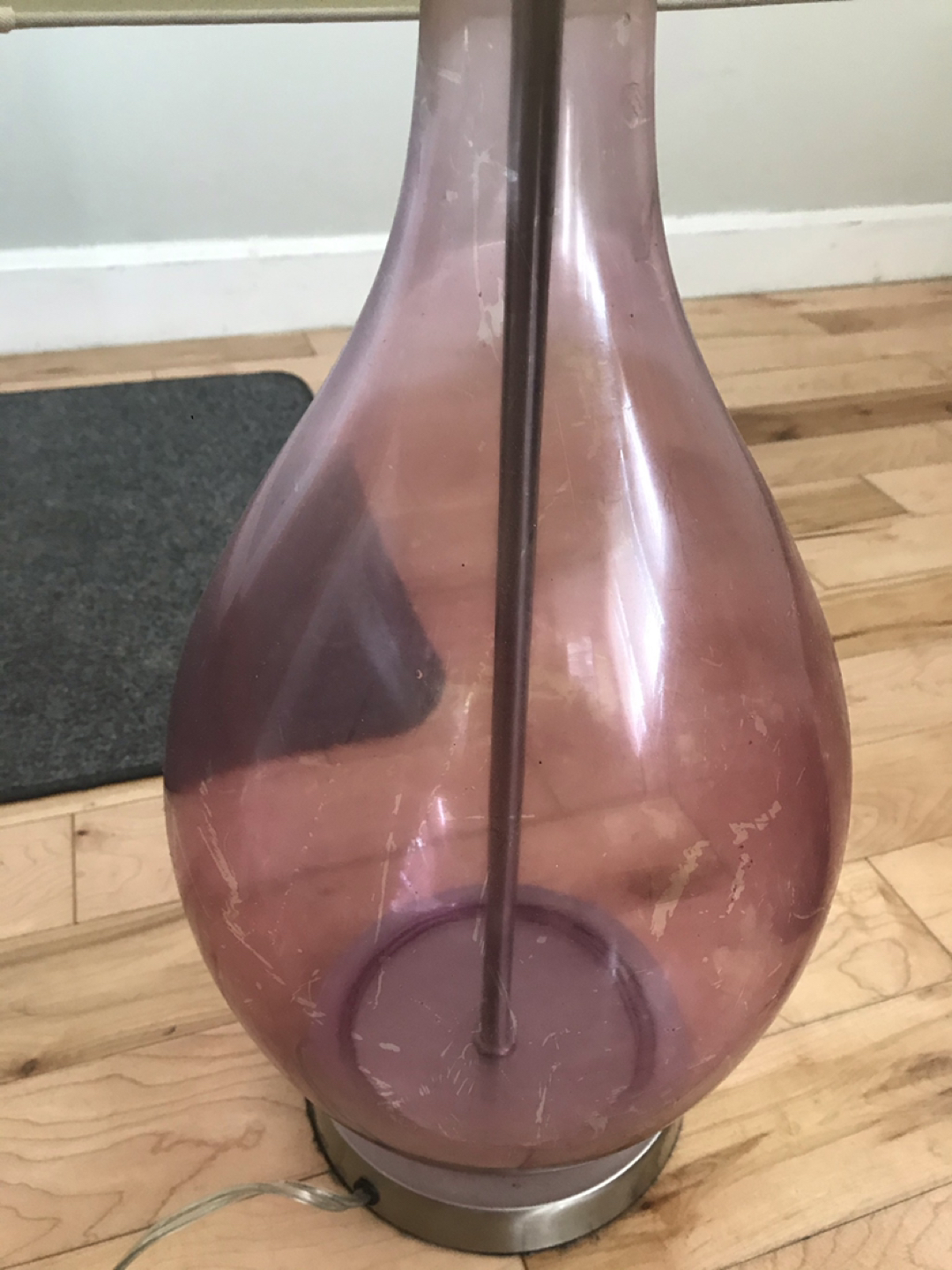 Vintage pink glass lamp - photo 3