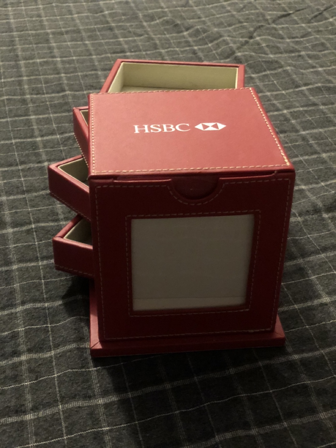 Jewellery box with photo frame, 4  x  4  x 4  1/2 inches. image indicator(3)