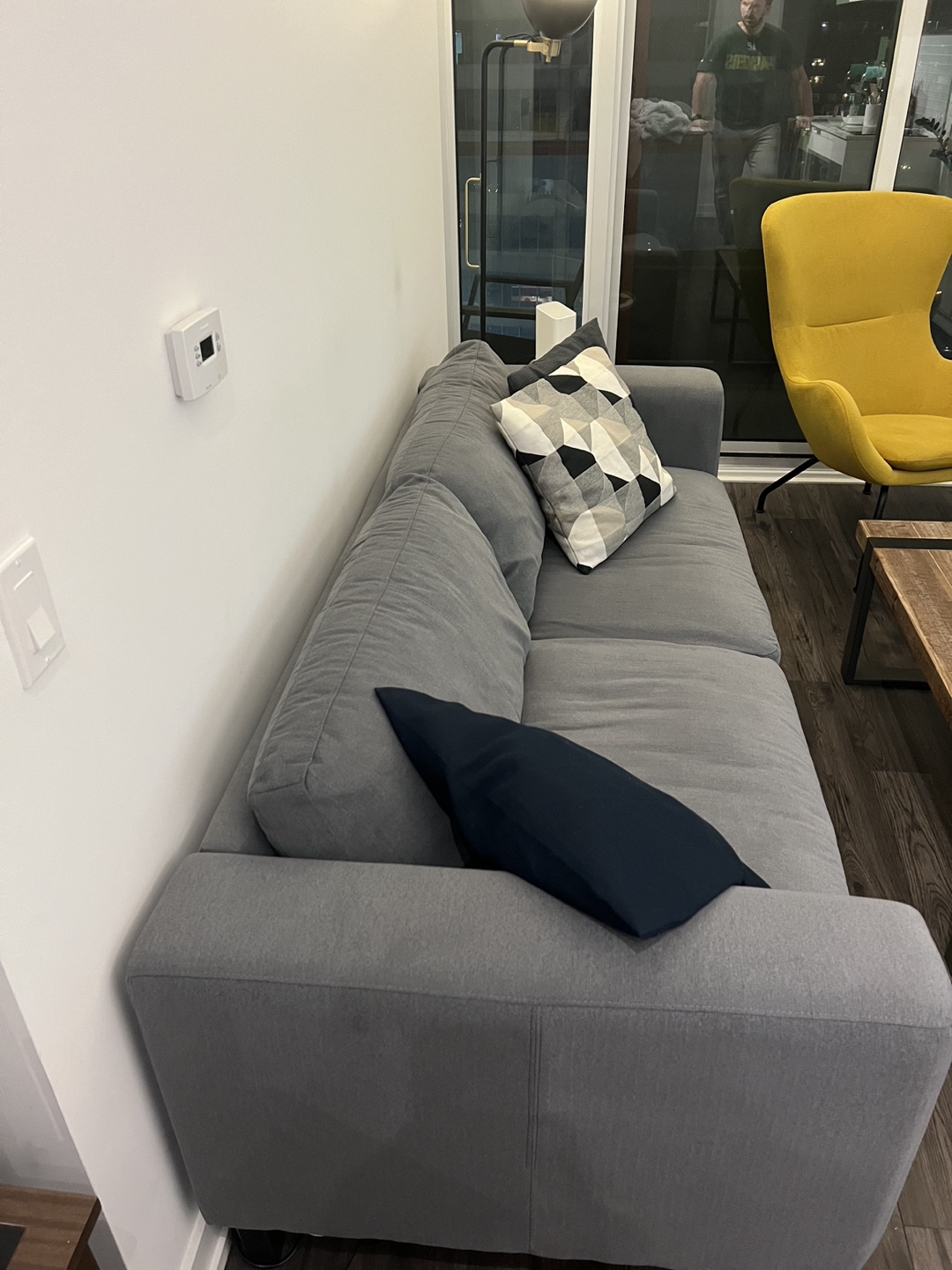 Grey 3-seater sofa - photo 2
