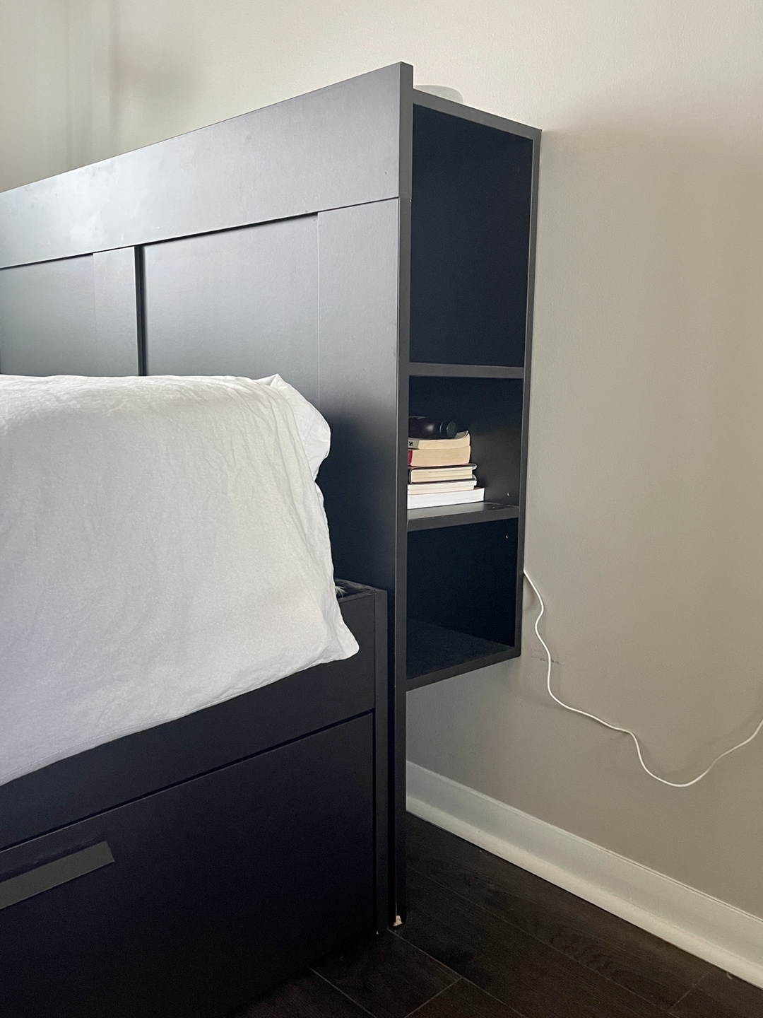 BLACK BRIMNES Headboard + Bed frame with storage Ikea - photo 3